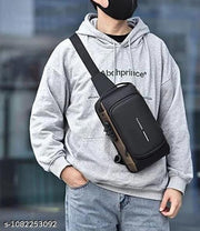 Crossbody Sling Bag, Waterproof Polyester, Hard-Shell Anti-Theft with Built-in Password Lock, Slim Lightweight Travel Pack