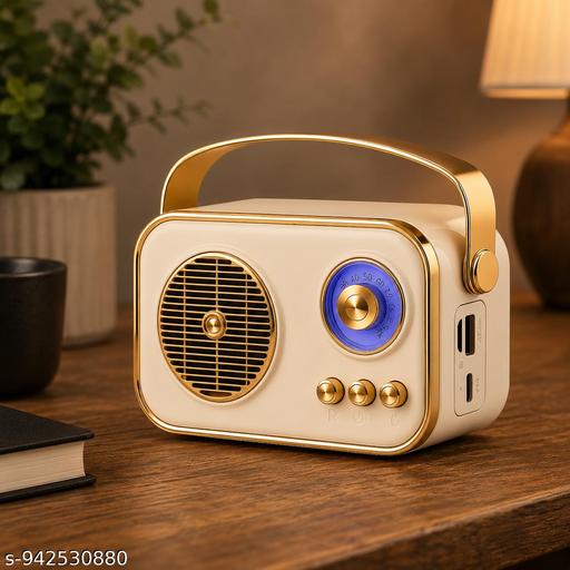 Vintage Bluetooth Wireless Speaker | 10W RMS Loud Sound | Retro Design with Type-C Charging
