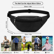 Waist Bag fanny pack bum bag travel passport holder chest bag phone  holder Waist Bag fanny pack bum bag travel passport holder chest bag phone holder (Black)