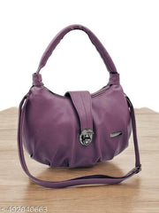 Women's Vegan Leather Style Diva Handbags Shoulder Hobo Bag Ladies Purse (Large)  purple color