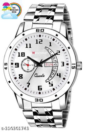 Stainless Steel Strap Day Date Analog Watch For Men