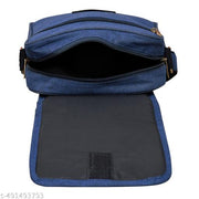 LOREM Blue Stylish Linen Textured Cross Body Sling Bag For Men SL06