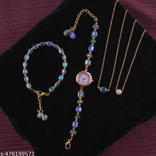 Beautiful Combo of 1 watch + 1 Bracelet + 2 Necklace