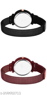 Luxury Mesh  Magnet Buckle Starry sky Quartz Watches For girls