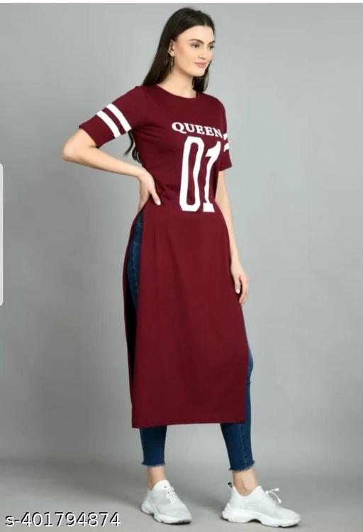 01 PRINTED KURTI MAROON
