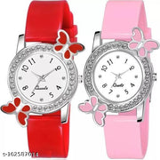 Butterfly White Dial Analog Multicolour Strap Watch Combo For Girl And Woman,Kids watch for Girls watch,Analog watch for kids Girls’ analog watch Cute watch for girls Kids timepiece Gift watch for girls,Girls’ wristwatch