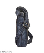 ENAMOUR Stylish Blue Leather Sling Bag for Men | Enamour Premium Crossbody Messenger Bag with Adjustable Strap for Travel, Office, Casual & Use