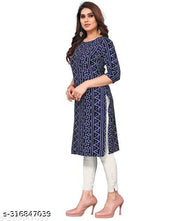 Polyster/Crepe fabric-Women Printed Straight Kurti