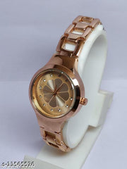 Gorgeous Flower Designer Rosegold Metal Analog Watches for women