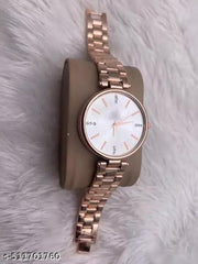 Premium Luxury Rose Gold Women's Wristwatch with Blue Dial | Stylish Analog Bracelet Watch for Girls & Ladies | Elegant Party Wear & Casual Fashion Timepiece