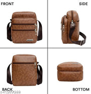 SYGA Women &Men's Bag Pu Leather Large Capacity Shoulder Bag Casual Business Crossbody Bag(Brown)