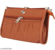 FLIKKER: PU Casual Women's Attractive Solid Clutch Women's Multi Zip Daily Use Maroon Clutches Red Handbag for Girls Mobile Purse Women (Tan, Pack of: 1)
