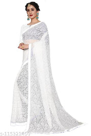 plain net jecard saree