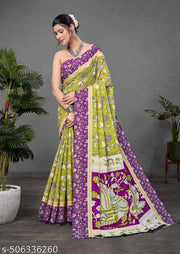 AJRAKH BLOCK PRINT MULMUL COTTON SAREE