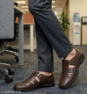 Men's Black Brown Tan Synthetic Leater Outdoor Casual Sandal