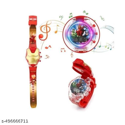 M I K Silicone 3D Kids Musical Cartoon Back Ground Disco Light Digital Kids Watch for Boys