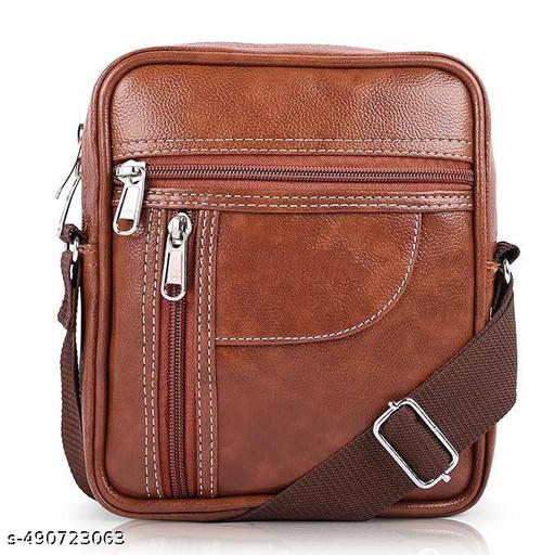UMDA Men’s Leather Crossbody Bag – Stylish Shoulder Messenger Bag with Multiple Zipper Pockets, Adjustable Strap & Durable Design