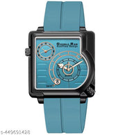 Dual Time Date Display Radium Dial  Magnetic Belt Analog Watch For Men_B31k