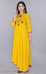 Women Embellished Viscose Rayon Anarkali Kurta