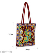 Royal Looking Cotton Traditional Ethnic Rajasthani Jaipuri Embroidered Handbag (Maroon)