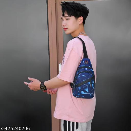 Travel Waterproof Nylon Phone Pouch Male Solid Color Crossbody Chest Bag Men | Shoulder Bag | Chest Bags | Casual | Outdoor | Passport | Mobile Daypack (Multicolor)