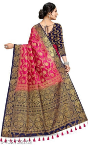 BANARASI SILK SAREE WITH UNSTICHED LATKAN