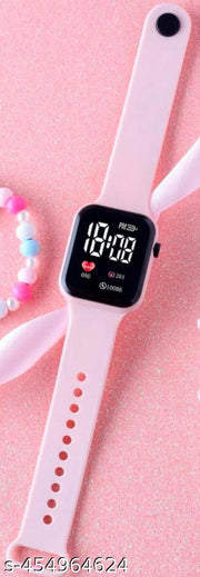 Combo of Two Pink Colour Small Led Light Digital Watch for Kids Girls