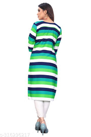 Women Printed Crepe Straight Kurti