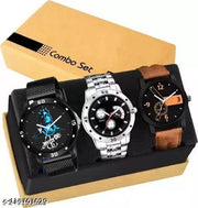 Multicolor (Pack of 3) Leather Analog Watch for Men