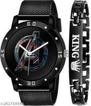 Black Watch King Bracelet for Men Analog Watch - For Men