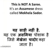 AC Cotton Mekhela Chador Assamese Saree Mekhala Sador (This item is NOT a Saree. It's an Assamese Traditional Wear)
