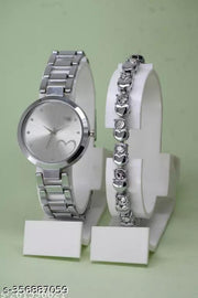 Analog Watch With Breaclet Combo girls watches bracelet combo