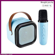 5W Mini Bluetooth Speaker, Wireless Karaoke Mic, 4Hrs Playtime, Dim Night RGB Lights, 5 Voice Effects, Multi-Play Modes BT4.1/TF Card & Type-C Charging