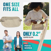 Secure Travel Money Belt, Anti-Theft Passport Holder Travel Wallet for Men Women, Hidden Under Clothes Belt Wallet, Security Travel Pouch, Waterproof Waist Bumbag for Money(Multi Color)