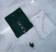 Cotton kurti sets  ( GREEN & WHITE )