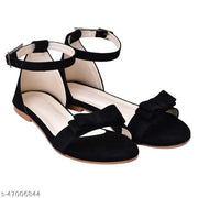 SANVARIYA women and girls casual /fancy//partywear beautiful tie velvet material flat sandal