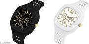 Square Dial Black Blue Grey White Analog Watches with Silicon Strap Stylish ADDI Designer Combo Watch for Mens & Boys