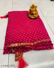 Georgette lehriya  60gms saree with lace and blouse