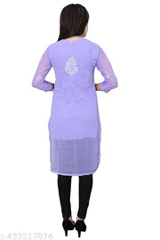 Lakhnavi chikankari kurti miror work with free inner