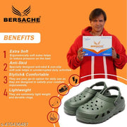 Bersache Extra Soft Classic Casual with  Regular wear with Ultra Soft & Flexibility Technology Clogs for Men's & Boy's-  (6093-Green)