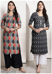 Polyster/Crepe fabric-Latest VHD IMPEX 2024-25 KURTIS FOR WOMEN (Pack of 2)