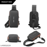 DailyDeals Enterprise Waterproof Polyester Slim Unisex Crossbody Sling Bag - Durable Hard Shell Anti-Theft Chest Backpack for Men, Perfect for Travel, Leisure, and Everyday Use