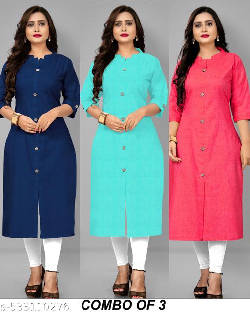 TIYA G COLLAR SOLID KURTI
