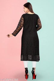 Luxurious Party Wear Net Fabric Kurtis For Woman Girl