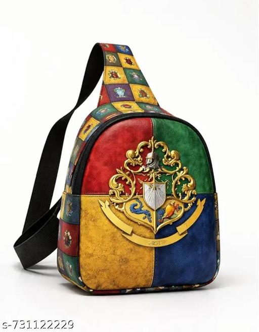 Multicolor Hogwords Sling  PU Leather Crossbody Backpack for boys n girls