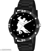 Medboo Men  Watch Love Couple Dance Print Dial Bumpper Pu Black Belt Men and Boy Watch