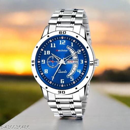 Stainless Steel Strap Day Date Analog Watch For Men