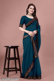 PIRAMID Georgeette HOTFIX Work SAREE | Sarees | georgette sarees | party wear saree | saree black | saree new collection | Fashionable Sarees | Sparrow Fashionable Sarees | Abhisarika Fabulous Sarees |