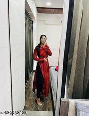 Polyster/Crepe fabric-Anarkali Kurtas
