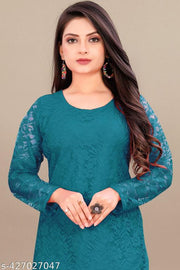 Stylish Party Wear Net Kurti for Women